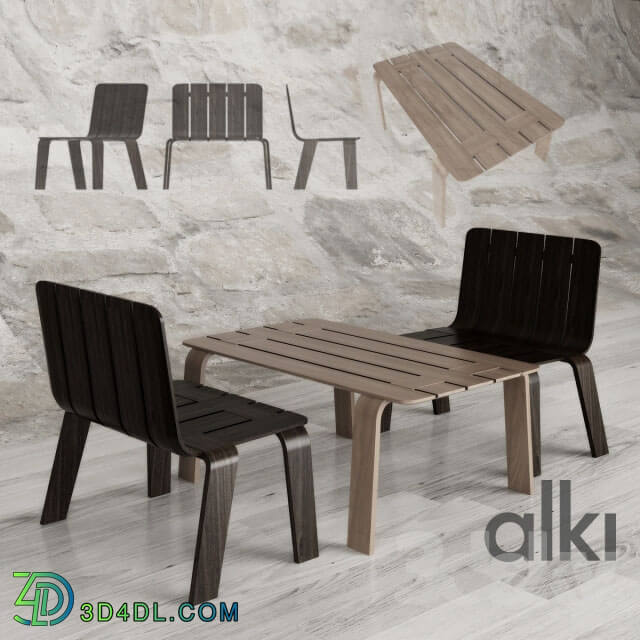 Table _ Chair - Saski. low table_ lounge chair