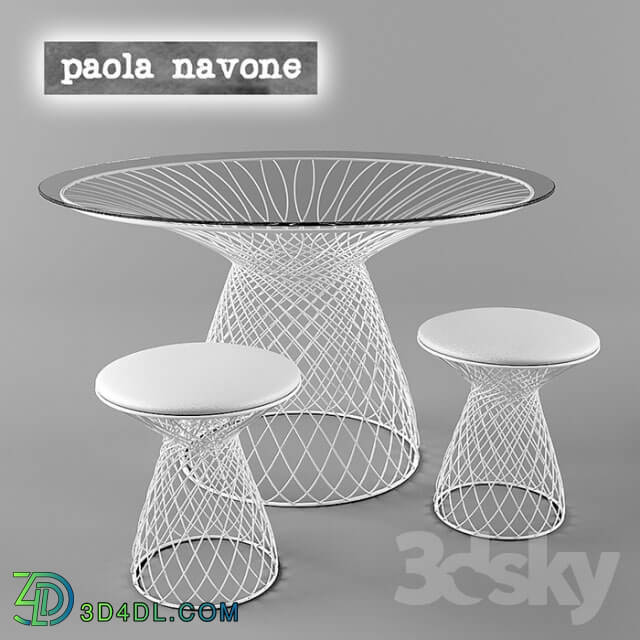 Table _ Chair - Table and stool from Paola Navone