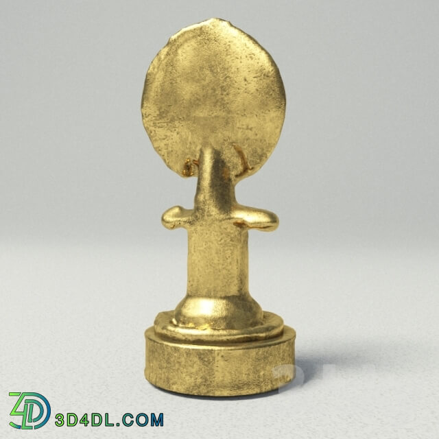 Sculpture - golden statue of an ancient idol