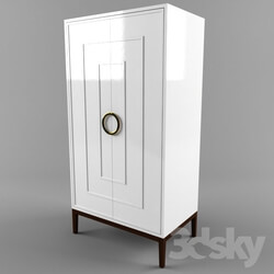 Wardrobe _ Display cabinets - MILES WHITE BRASS ARMOIRE 