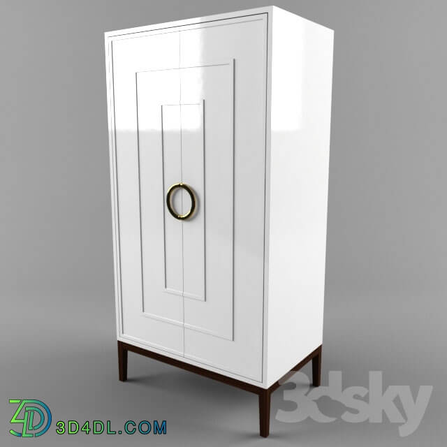 Wardrobe _ Display cabinets - MILES WHITE BRASS ARMOIRE
