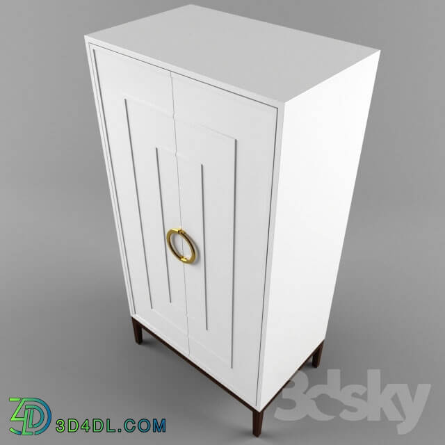 Wardrobe _ Display cabinets - MILES WHITE BRASS ARMOIRE