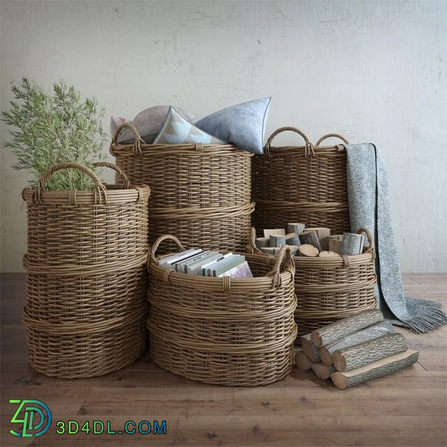 Decorative set - Basket with handles