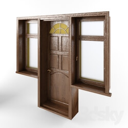 Doors - Windows and doors are wooden dark brown 