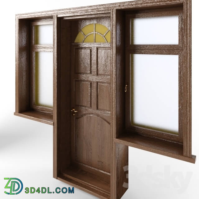 Doors - Windows and doors are wooden dark brown