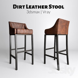Chair - Dirt Leather Stool 
