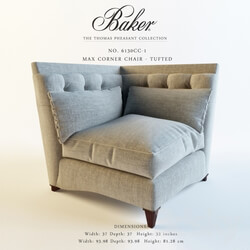 Arm chair - Baker_6130CC-1_MAX CORNER CHAIR - TUFTED 