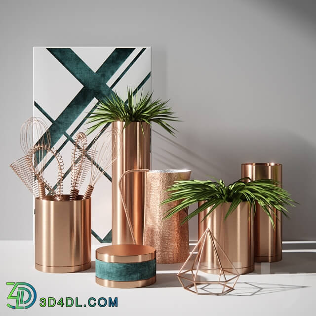 Decorative set - Vase copper
