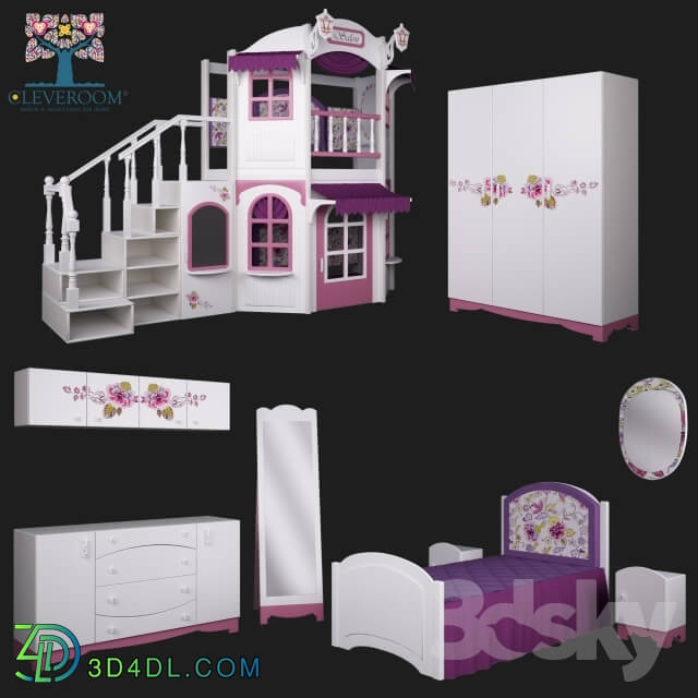 Full furniture set - Collection _La Fleur_ Children_s furniture from CLEVEROOM