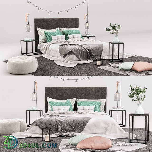 Bed - Decorative Bedroom Set 02