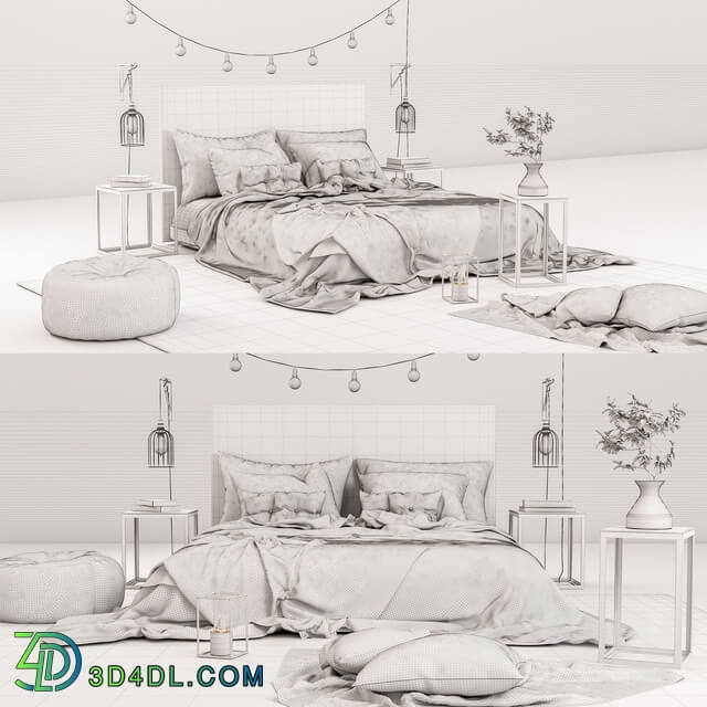 Bed - Decorative Bedroom Set 02