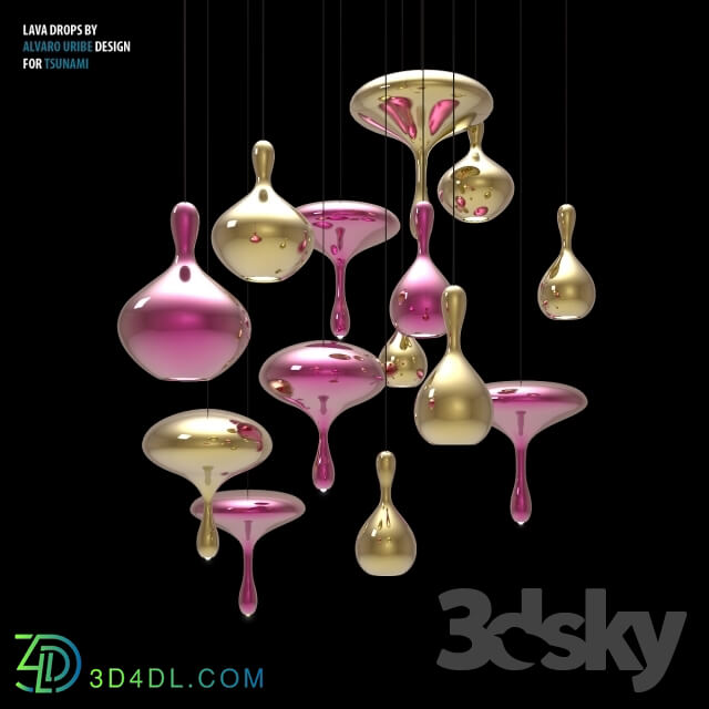 Ceiling light - Tsunami glassworks _ Lava drops