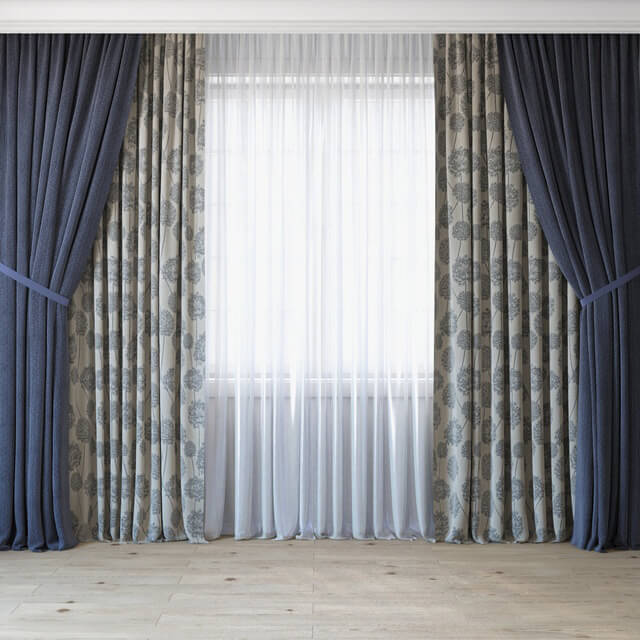 Curtain - Curtains with tulle set 3 in 1