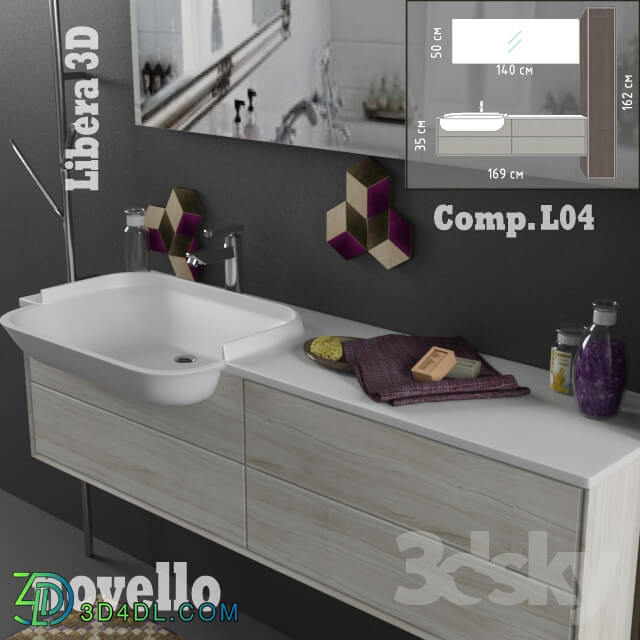 Bathroom furniture - Novello Libera 3D comp.L4