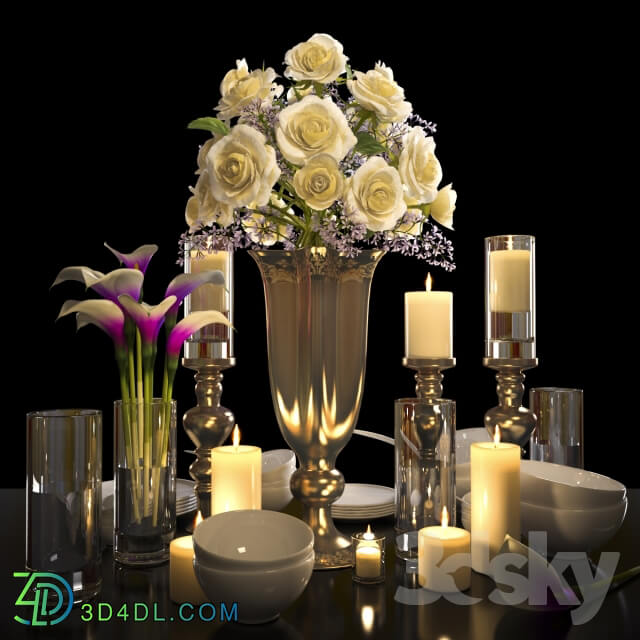 Decorative set - TABLEWARE 2 with ROSE