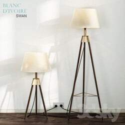 Floor lamp - Blanc Divoire TRIPOD lamp_ 2 versions 