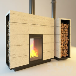 Fireplace - fireplace with stone panels 