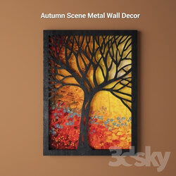 Frame - Autumn Scene Metal Wall Decor 