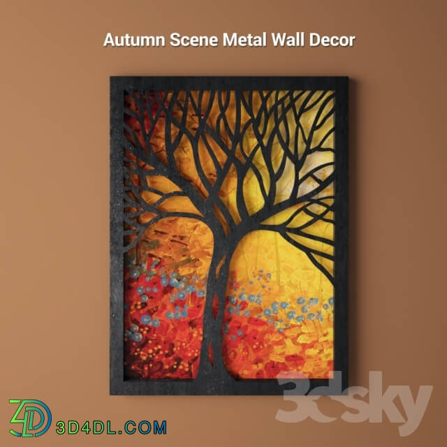 Frame - Autumn Scene Metal Wall Decor