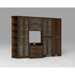 Wardrobe _ Display cabinets - room dark Walnut 