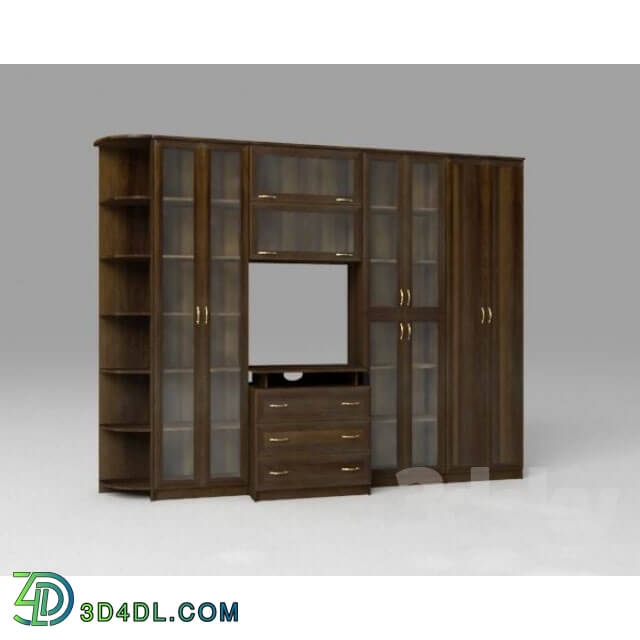 Wardrobe _ Display cabinets - room dark Walnut