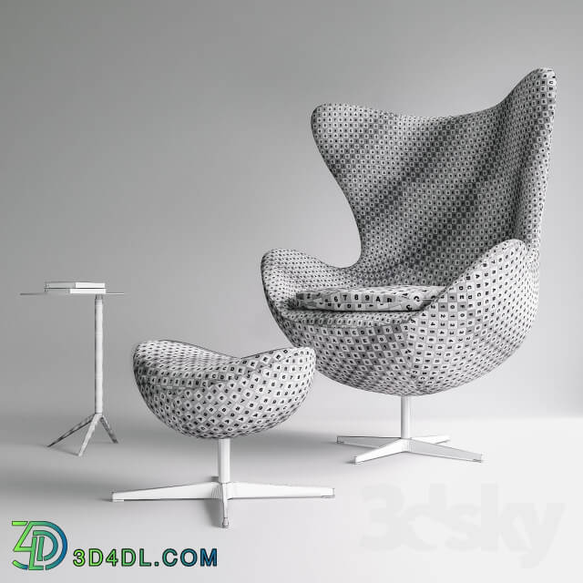 Arm chair - Fritz Hansen- Egg chair set