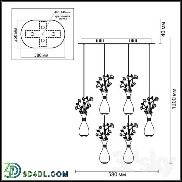 Ceiling light - Chandelier ODEON LIGHT 4035 _ 36L CAROLIS