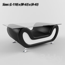 Table - Coffee Table _Bentley Modern Black and White_ 