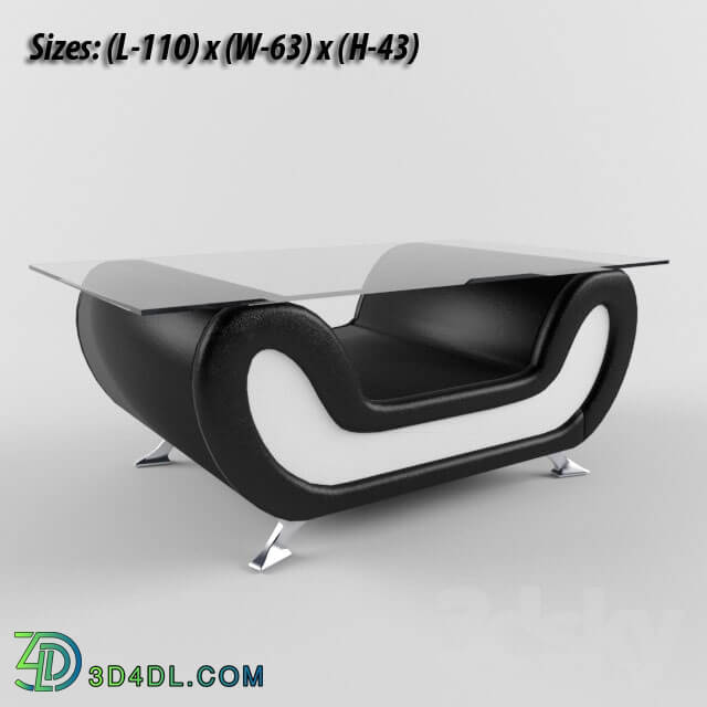 Table - Coffee Table _Bentley Modern Black and White_