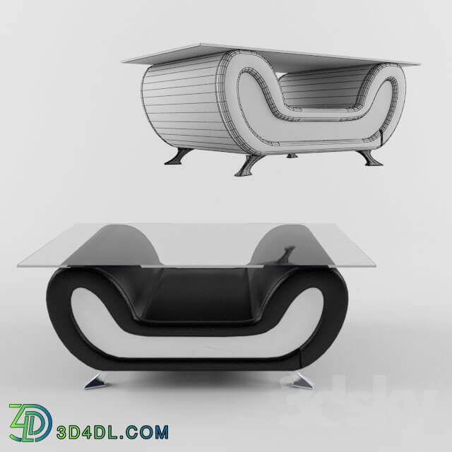 Table - Coffee Table _Bentley Modern Black and White_