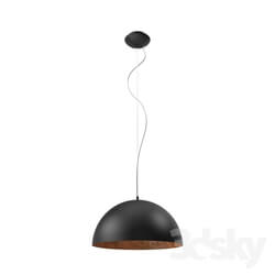 Ceiling light - 94938 Suspension GAETANO 1_ 1x60W _E27__ Ø530_ H1500_ steel_ black_ copper 