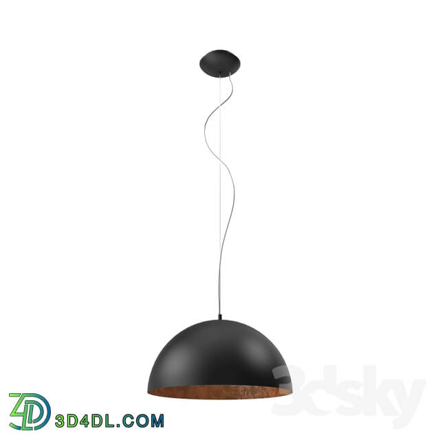 Ceiling light - 94938 Suspension GAETANO 1_ 1x60W _E27__ Ø530_ H1500_ steel_ black_ copper