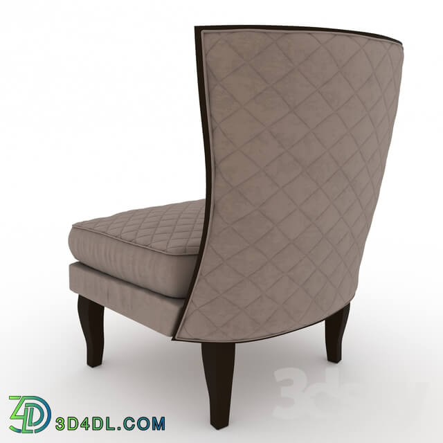 Arm chair - Quilted Italian Walnut Wing Chair0