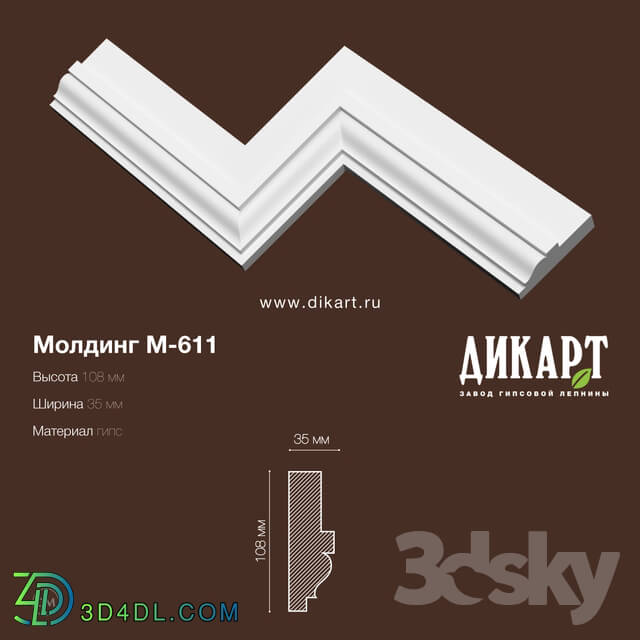 Decorative plaster - M-611 108Hx35mm