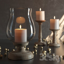 Other decorative objects - Ashton Wood Candlesticks 