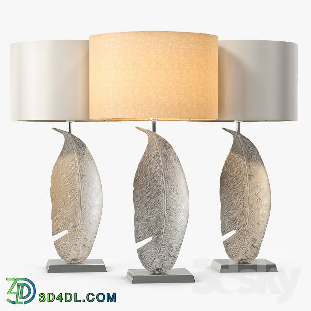 Table lamp - Heathfield _ Co Leaf Nickel Large Table Lamp
