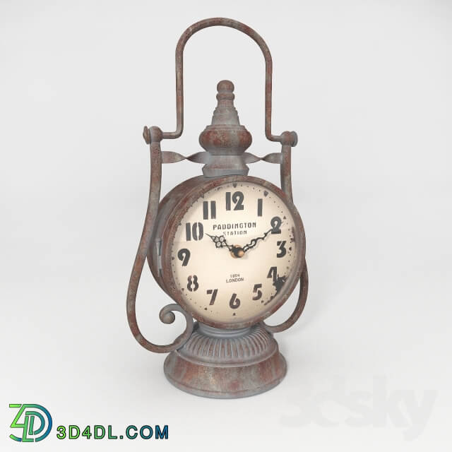 Other decorative objects - Railroad_Lantern_Tabledesk_Clock_Train_Station_London_Vintage_Style