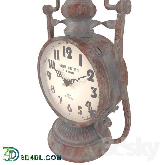 Other decorative objects - Railroad_Lantern_Tabledesk_Clock_Train_Station_London_Vintage_Style