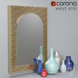 Other decorative objects - Vases and Mirror Set 