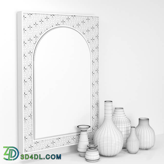 Other decorative objects - Vases and Mirror Set