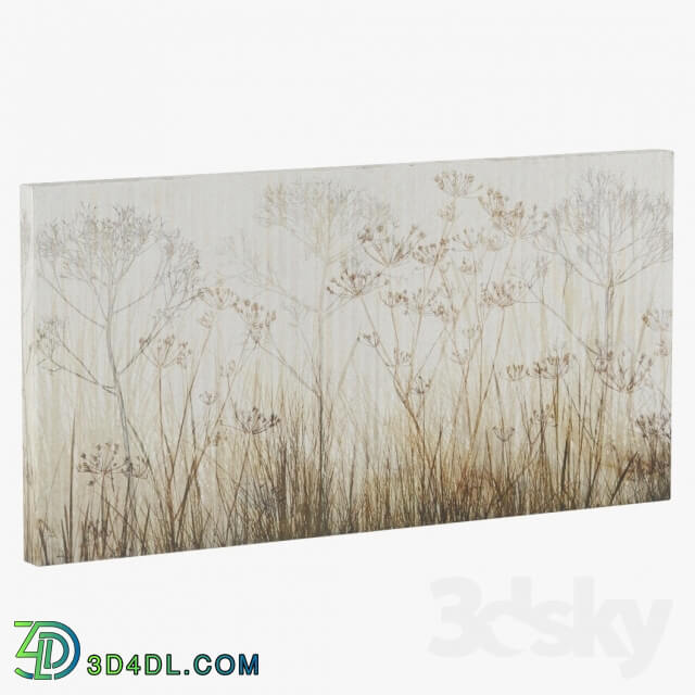 Frame - ATGR1486 Wildflowers Ivory Painting Print on Canvas