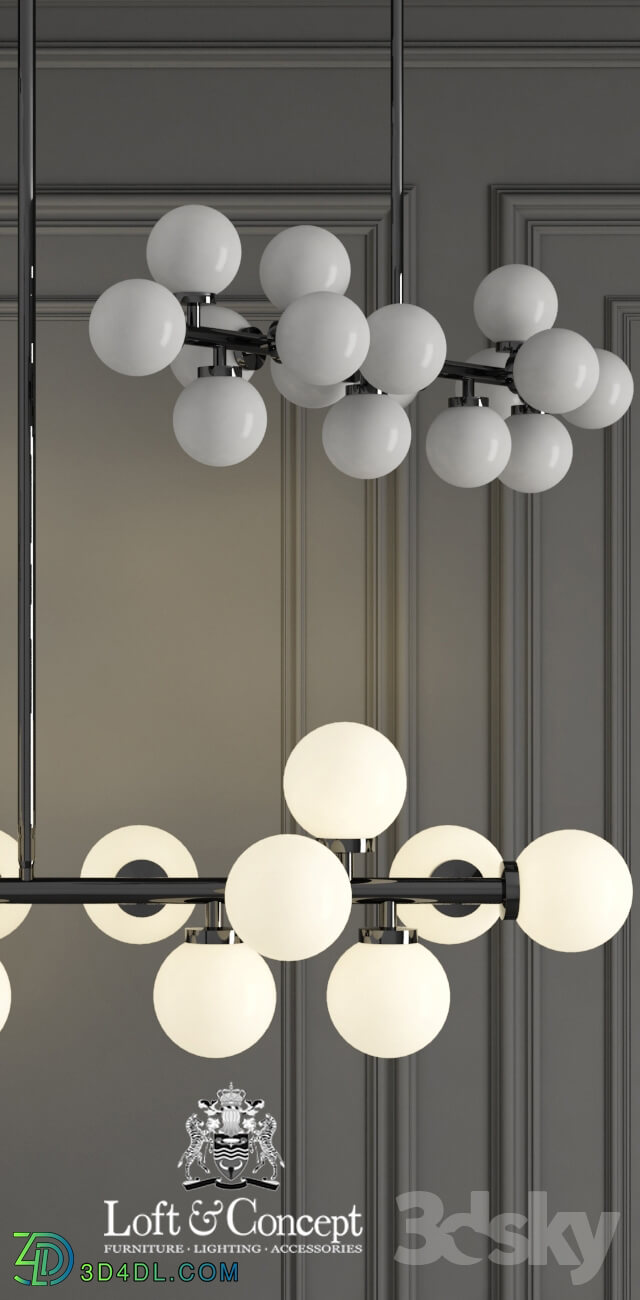 Ceiling light - LAMP BUBBLE STIK BLACK CHANDELIER