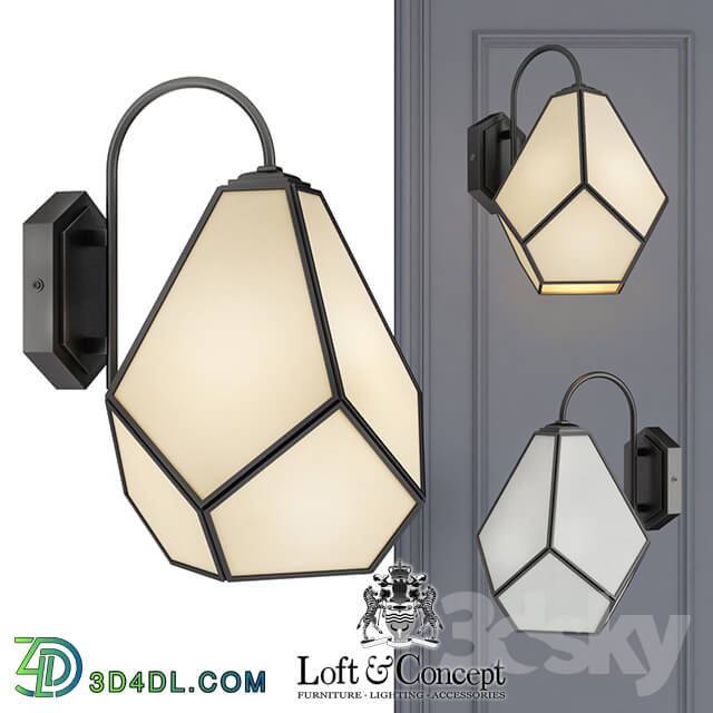 Wall light - Sconce Geometry Glass Light Bra Milk