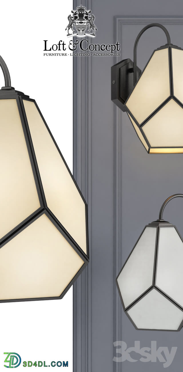 Wall light - Sconce Geometry Glass Light Bra Milk