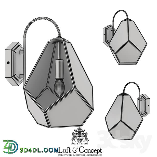 Wall light - Sconce Geometry Glass Light Bra Milk