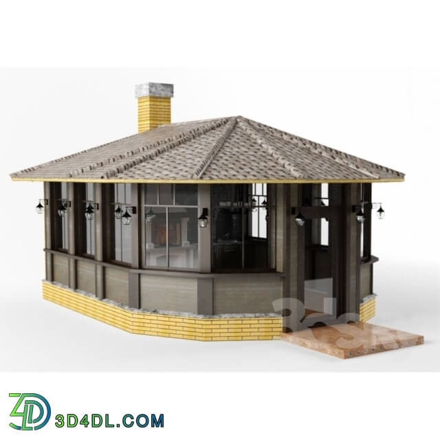 Building - Pergola with fireplace