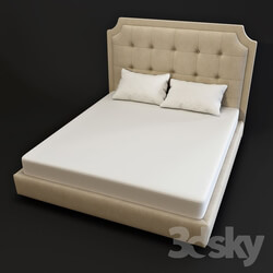 Bed - OM Bed FratelliBarri MODENA in finishing beige lacquer _Beige B__ fabric Anyzo-01_ FB.BD.MD.1 