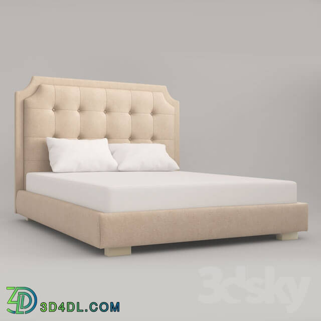 Bed - OM Bed FratelliBarri MODENA in finishing beige lacquer _Beige B__ fabric Anyzo-01_ FB.BD.MD.1