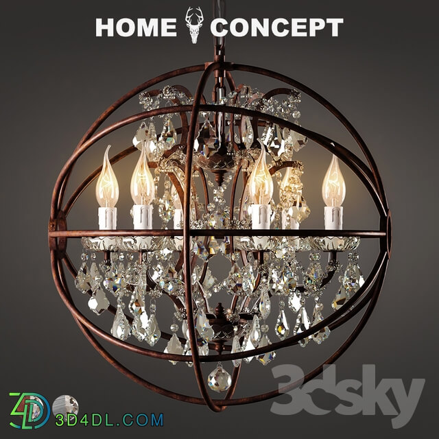 Ceiling light - OM Chandelier Crystal with gyro_ small_ Gyro Crystal Chandelier Small