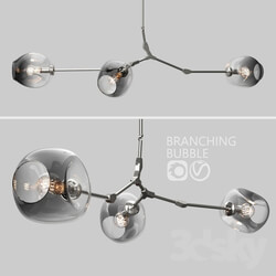 Ceiling light - Branching bubble 3 lamps by Lindsey Adelman DARK _ SILVER 